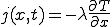  j(x,t)= -\lambda \frac{ \partial T}{\partial x}